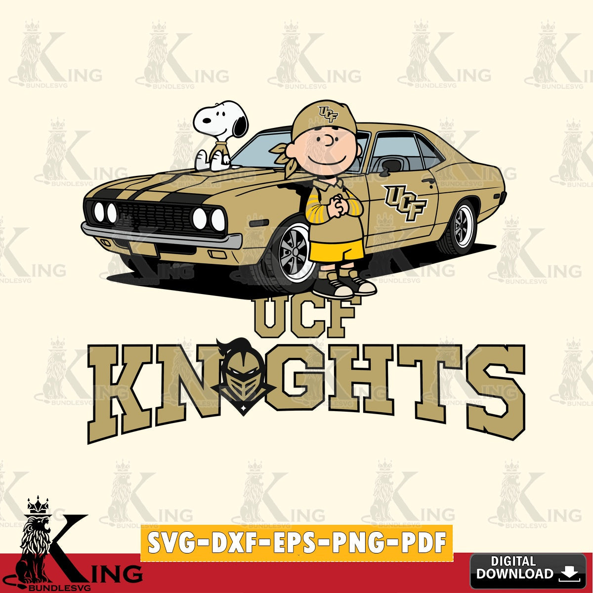 UCF Knights Peanuts Muscle Car SVG, Cricut, Cut file , Digital Download , Instant Download, Peanuts svg, NCAA svg, Football svg, Sport svg