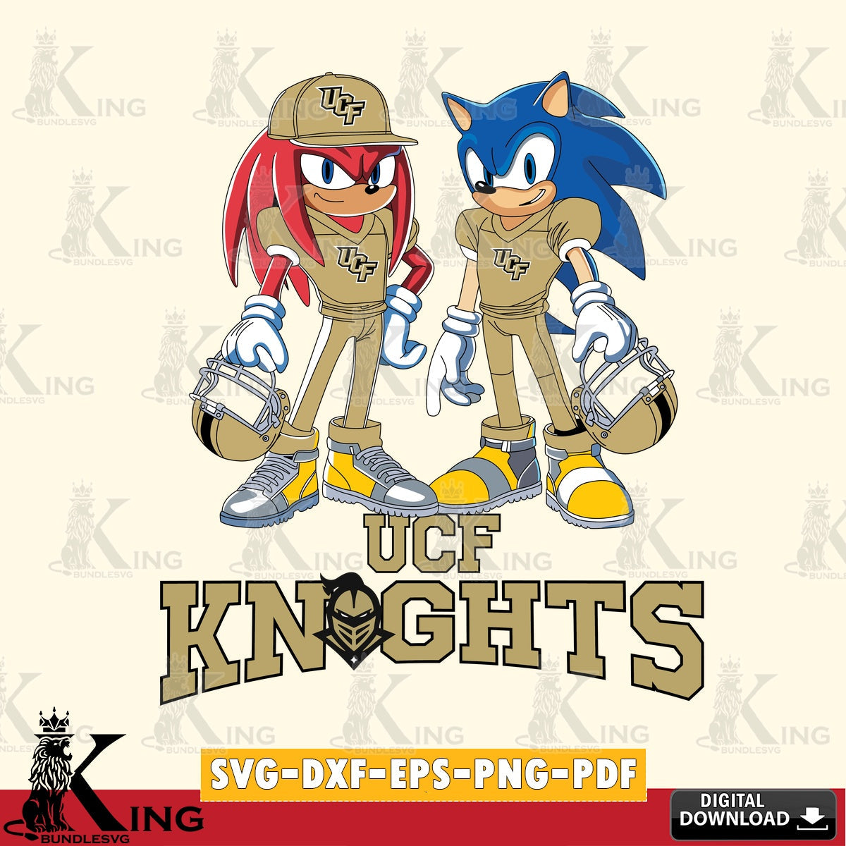 UCF Knights Sonic And Knuckles Player Football SVG file, Vector , Digital Download , PDF File , Instant Download