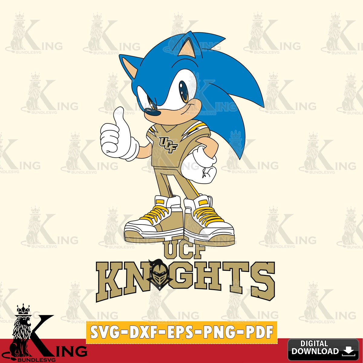 UCF Knights Sonic Like Football SVG file, Vector , Digital Download , PDF File , Instant Download
