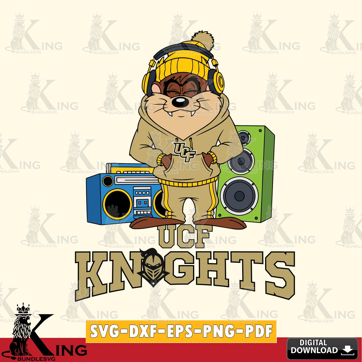 UCF Knights Taz Hip Hop SVG file, Cut file , Digital Download , Instant Download, Taz svg, NCAA svg