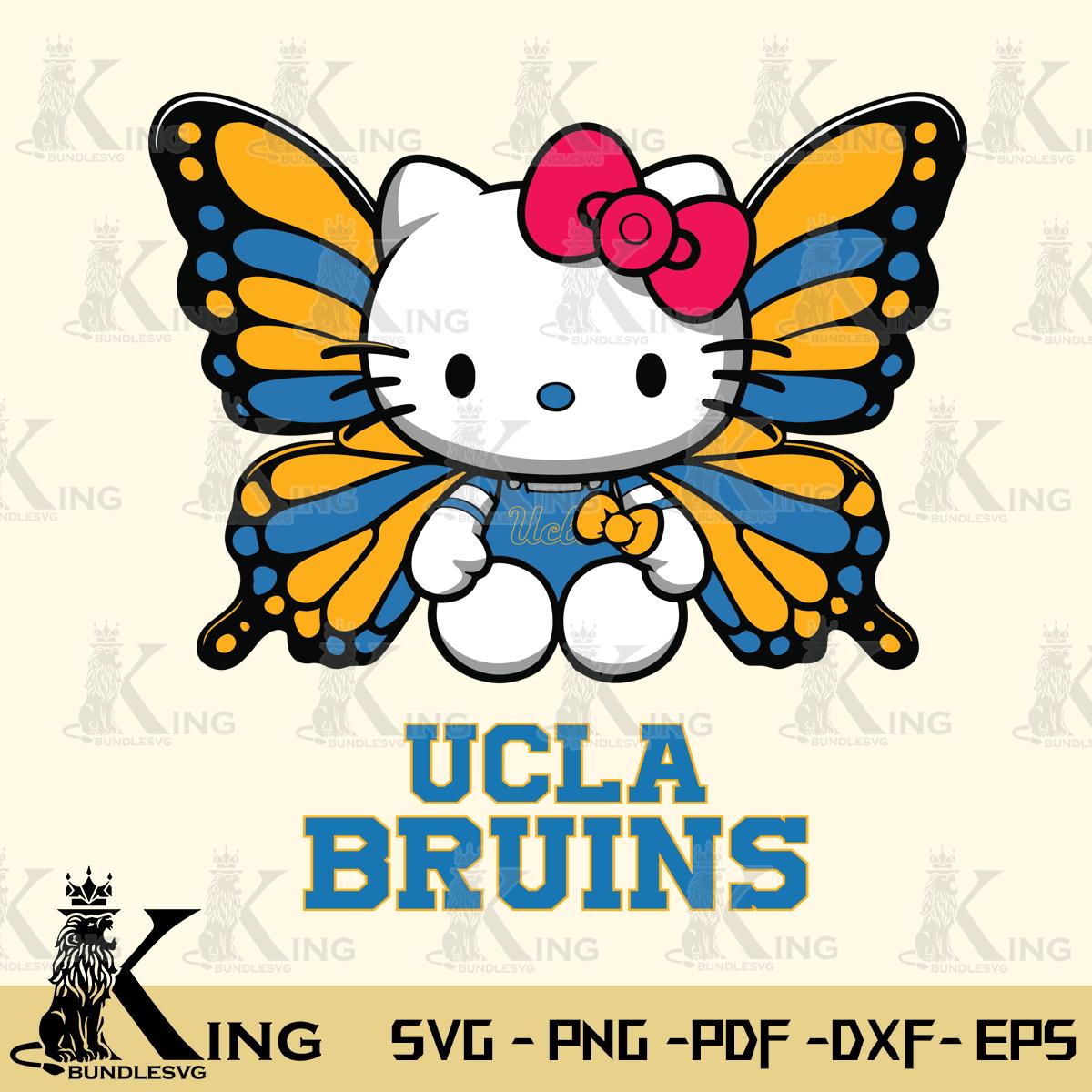UCLA Bruins Butterfly Kitty Delight Svg Eps Dxf Png File, Digital Download