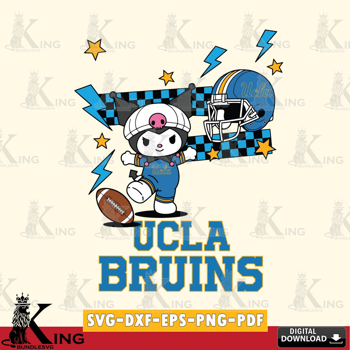 UCLA Bruins Kuromi Game Day SVG file, Cricut, Cut file , Digital Download , Instant Download, Sanrio svg, Clipart