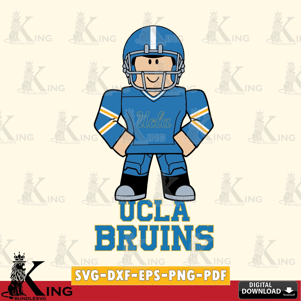 UCLA Bruins Roblox Cool Football SVG file , NCAA Cricut, File cut , Digital Download , PDF File