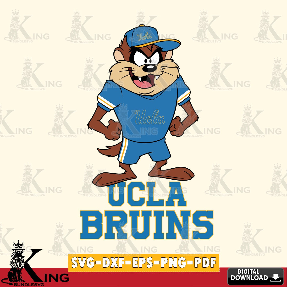 UCLA Bruins Taz Standing Pose SVG file, Cut file , Digital Download , Instant Download, Taz svg, NCAA svg