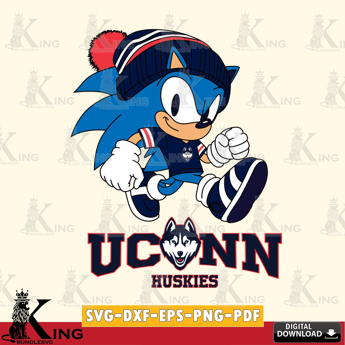 UConn Huskies Sonic Football SVG file, Vector , Digital Download , PDF File , Instant Download