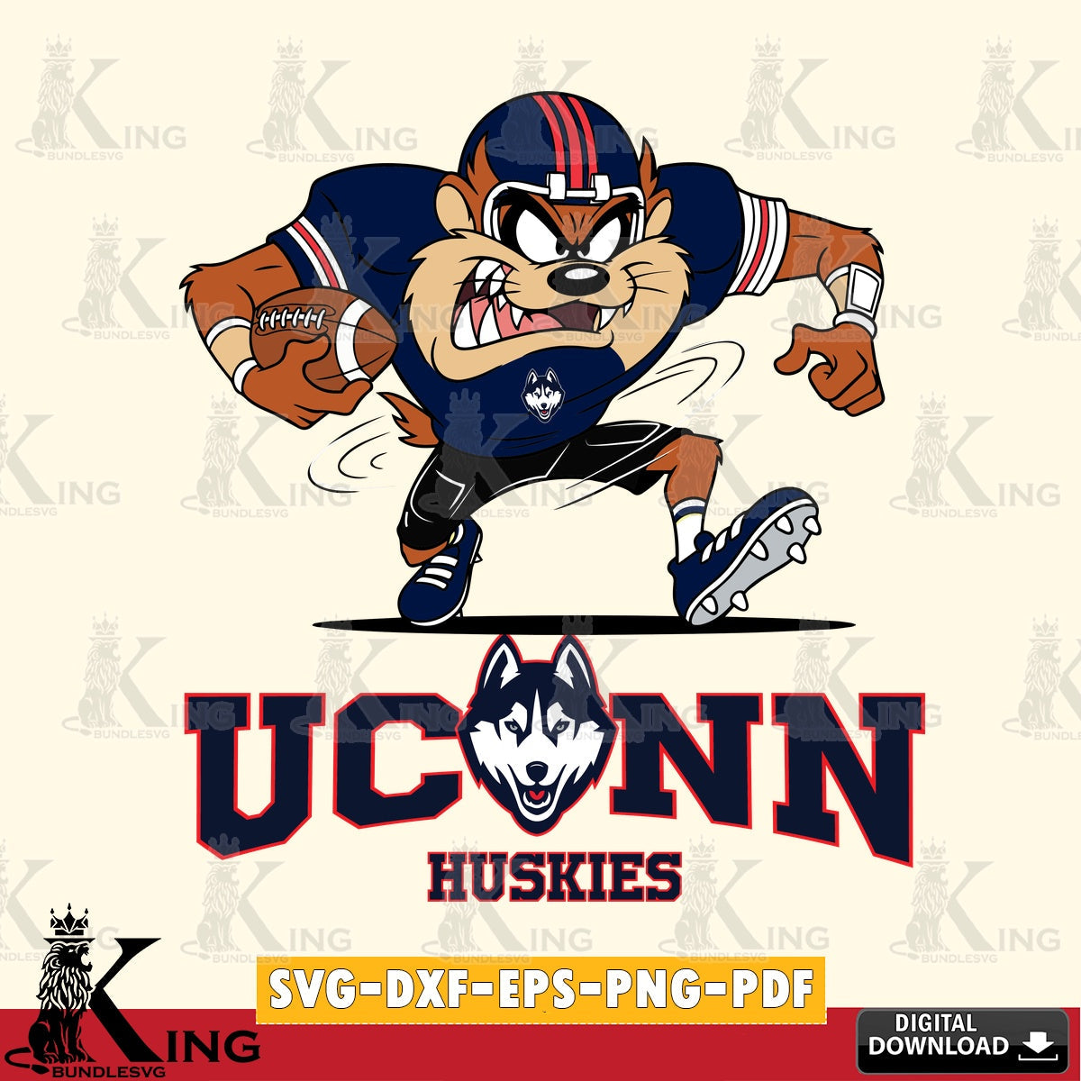 UConn Huskies Taz Football Helmet SVG file, Cut file , Digital Download , Instant Download, Taz svg, NCAA svg