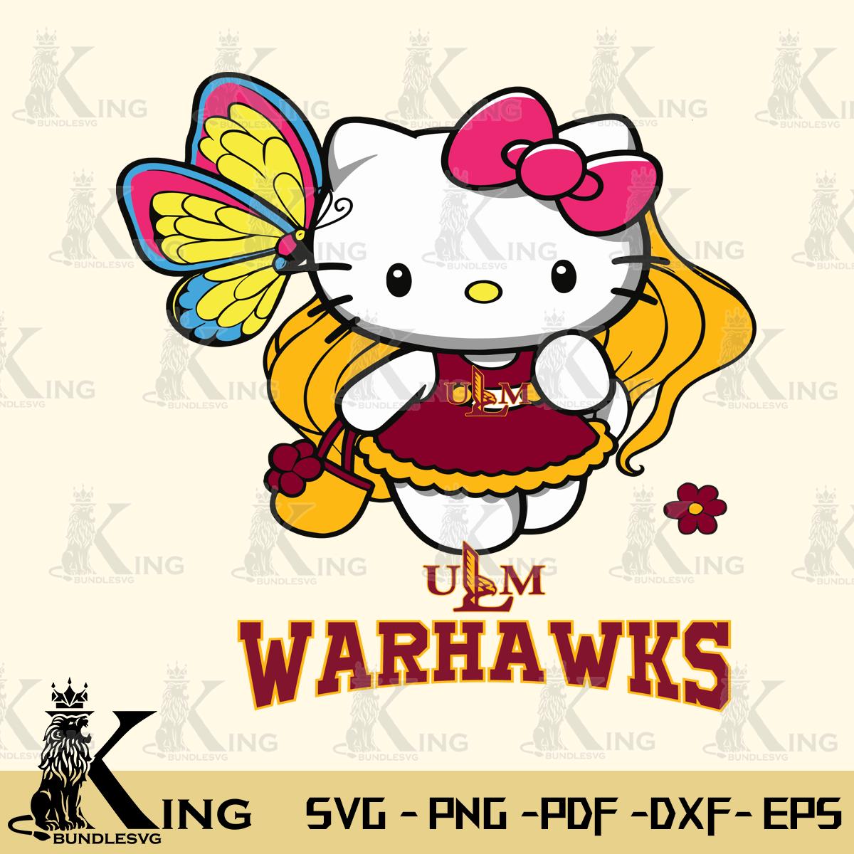 UL Monroe Warhawks Kitty Cartoon Svg Eps Dxf Png File, Digital Download