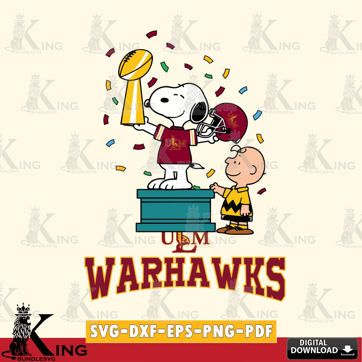 UL Monroe Warhawks Peanuts Winner SVG, Cricut, Cut file , Digital Download , Instant Download, Peanuts svg, NCAA svg, Football svg, Sport svg