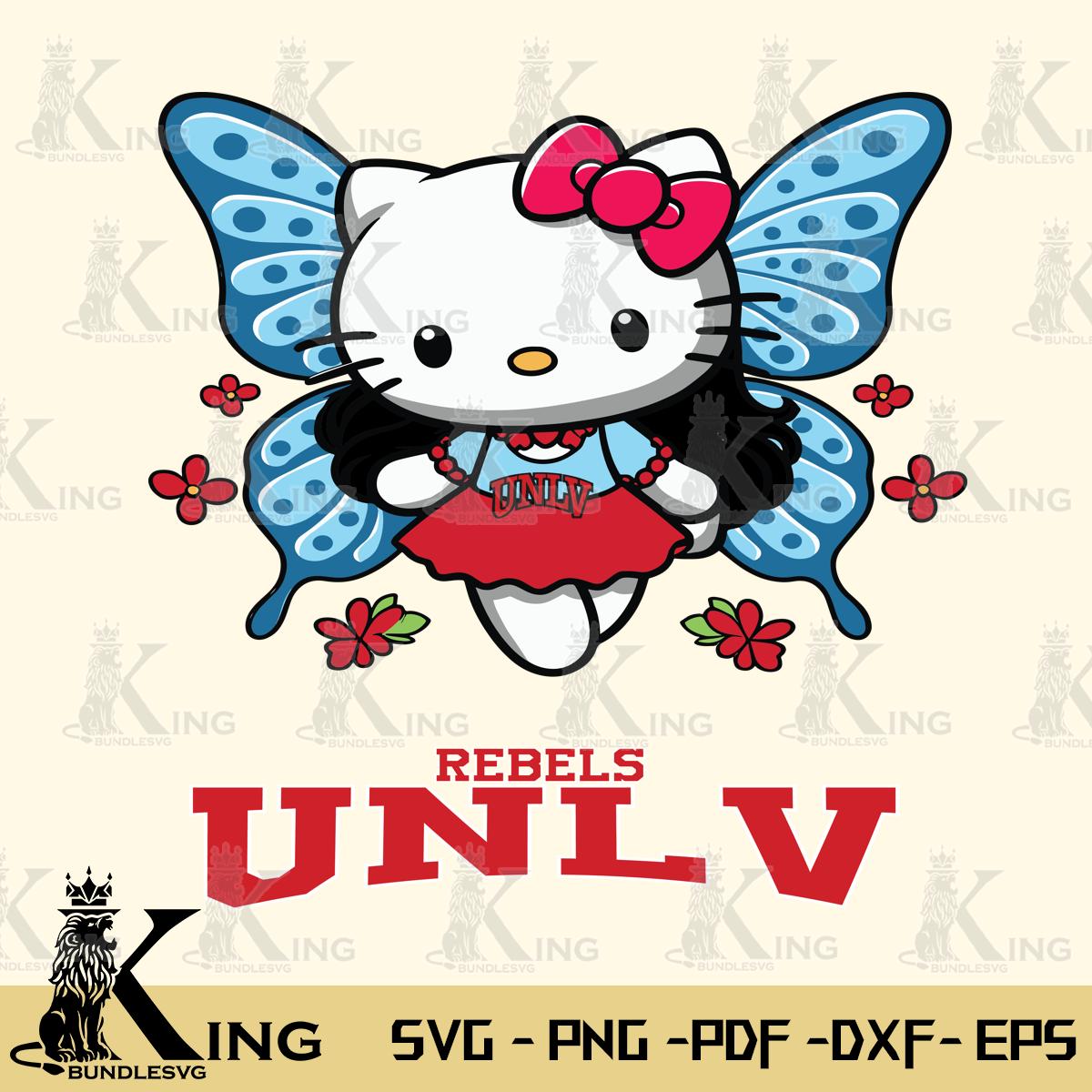 UNLV Rebels Butterfly Kitty Charm Svg Eps Dxf Png File, Digital Download