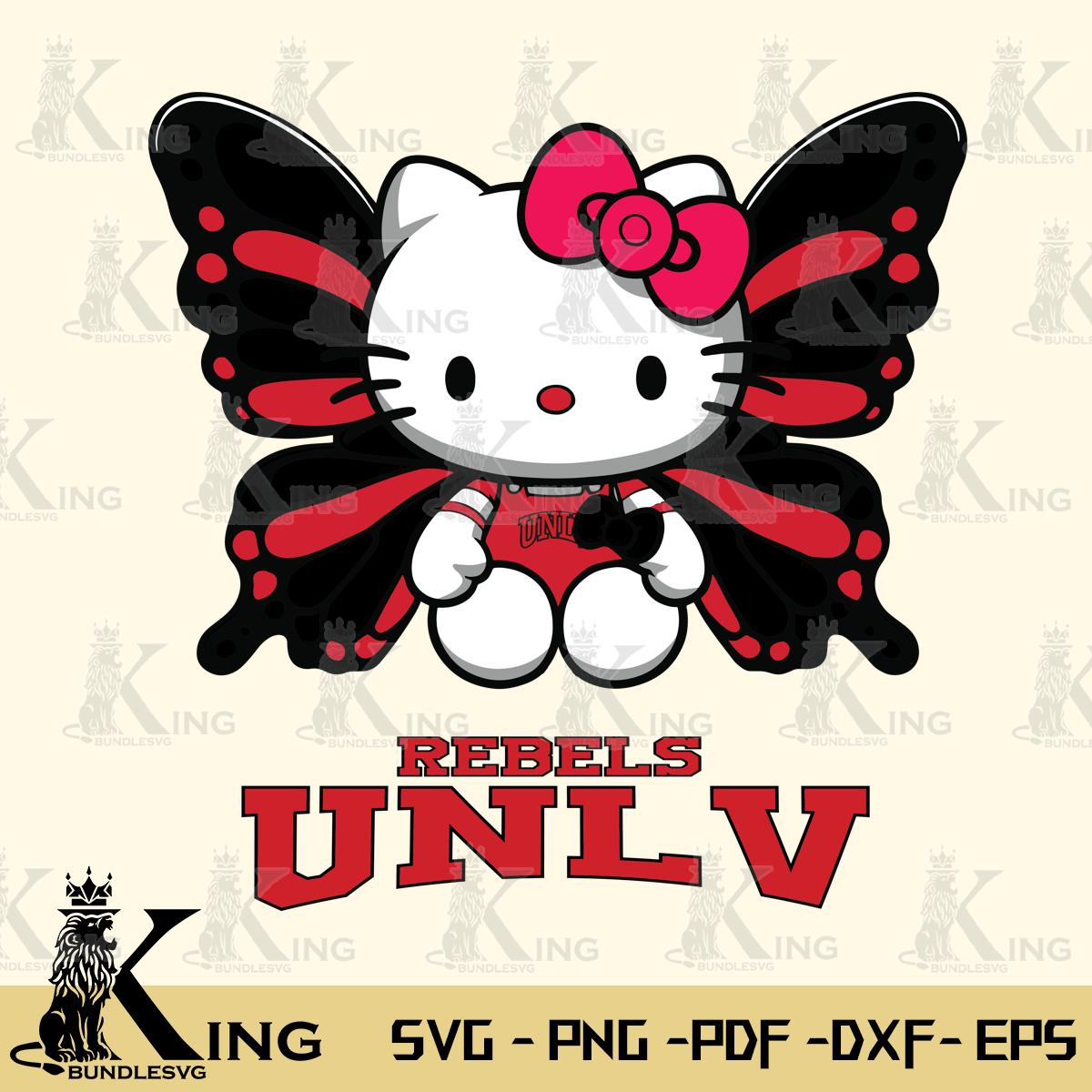 UNLV Rebels Butterfly Kitty Delight Svg Eps Dxf Png File, Digital Download