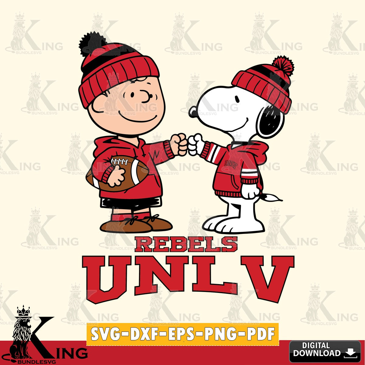 UNLV Rebels CharlieBrown Football Fist Bump SVG, Cricut, Cut file , Digital Download , Instant Download, Peanuts svg, NCAA svg, Football svg, Sport svg