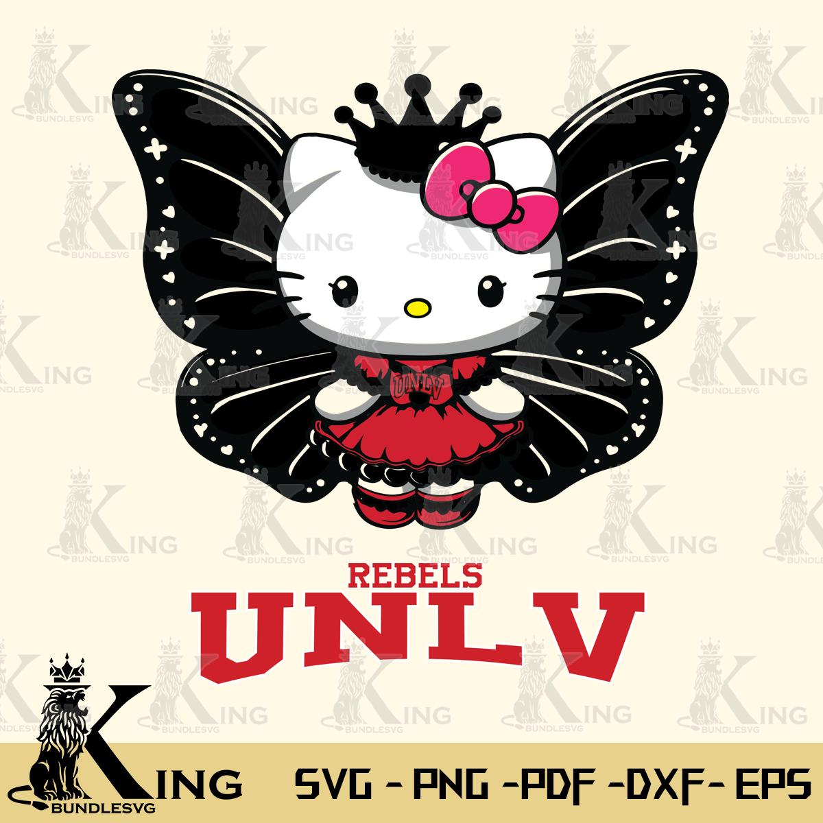 UNLV Rebels Kitty Wings & Flowers Svg Eps Dxf Png File, Digital Download