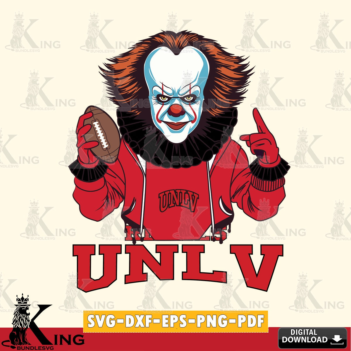 Digital download featuring UNLV Rebels Pennywise player football, a digital file for silhouette cameo and cricut projects.