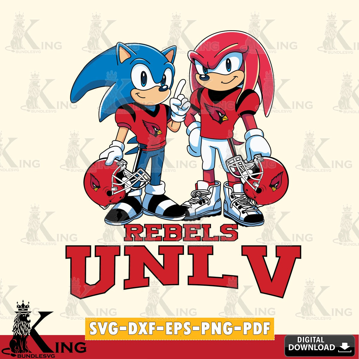 UNLV Rebels Sonic And Knuckles Football SVG file, Vector , Digital Download , PDF File , Instant Download