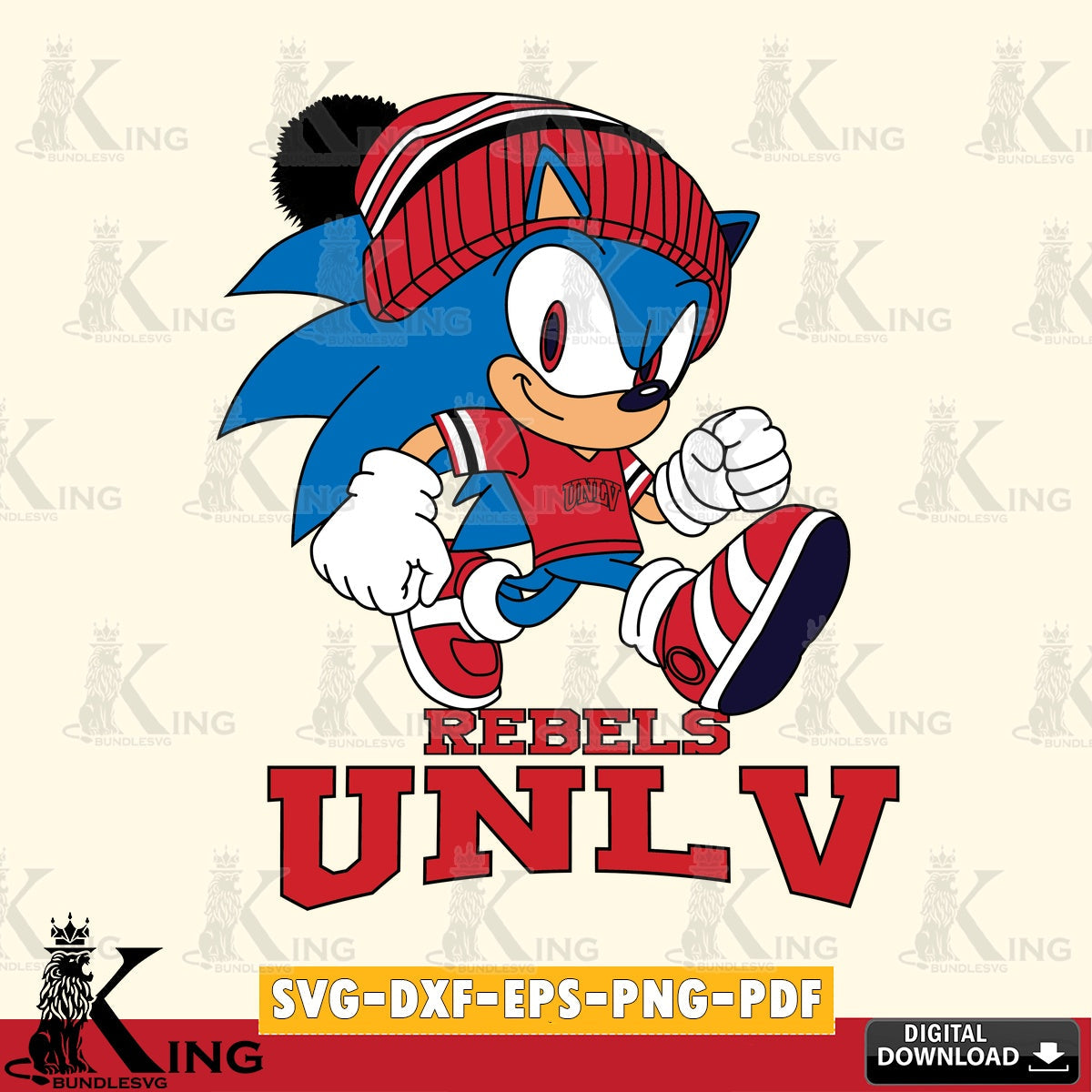 UNLV Rebels Sonic Football SVG file, Vector , Digital Download , PDF File , Instant Download