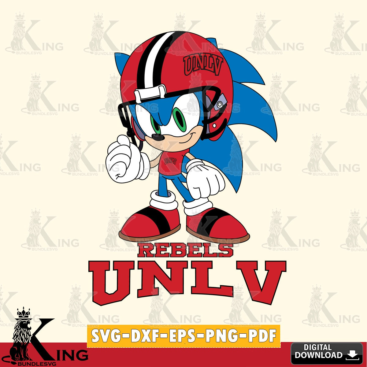 UNLV Rebels Sonic Football Mascot SVG file, Vector , Digital Download , PDF File , Instant Download