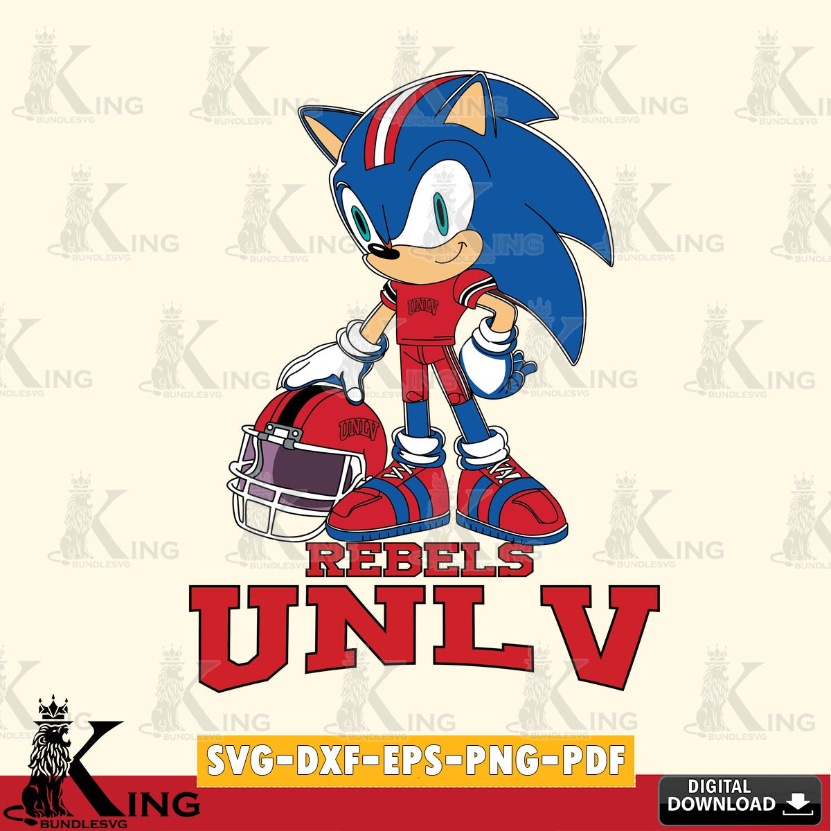 UNLV Rebels Sonic Player Football SVG file, Vector , Digital Download , PDF File , Instant Download
