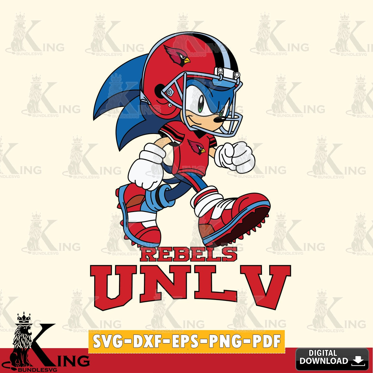 Digital clipart of UNLV Rebels Sonic Ready Football, digital clipart compatible with laser engraving and cutting