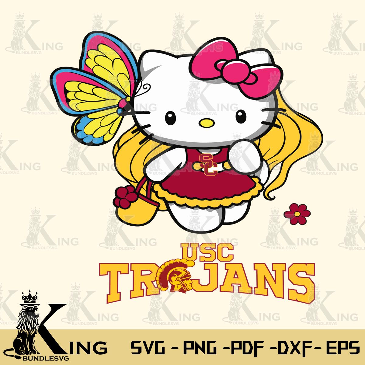USC Trojans Kitty Cartoon Svg Eps Dxf Png File, Digital Download
