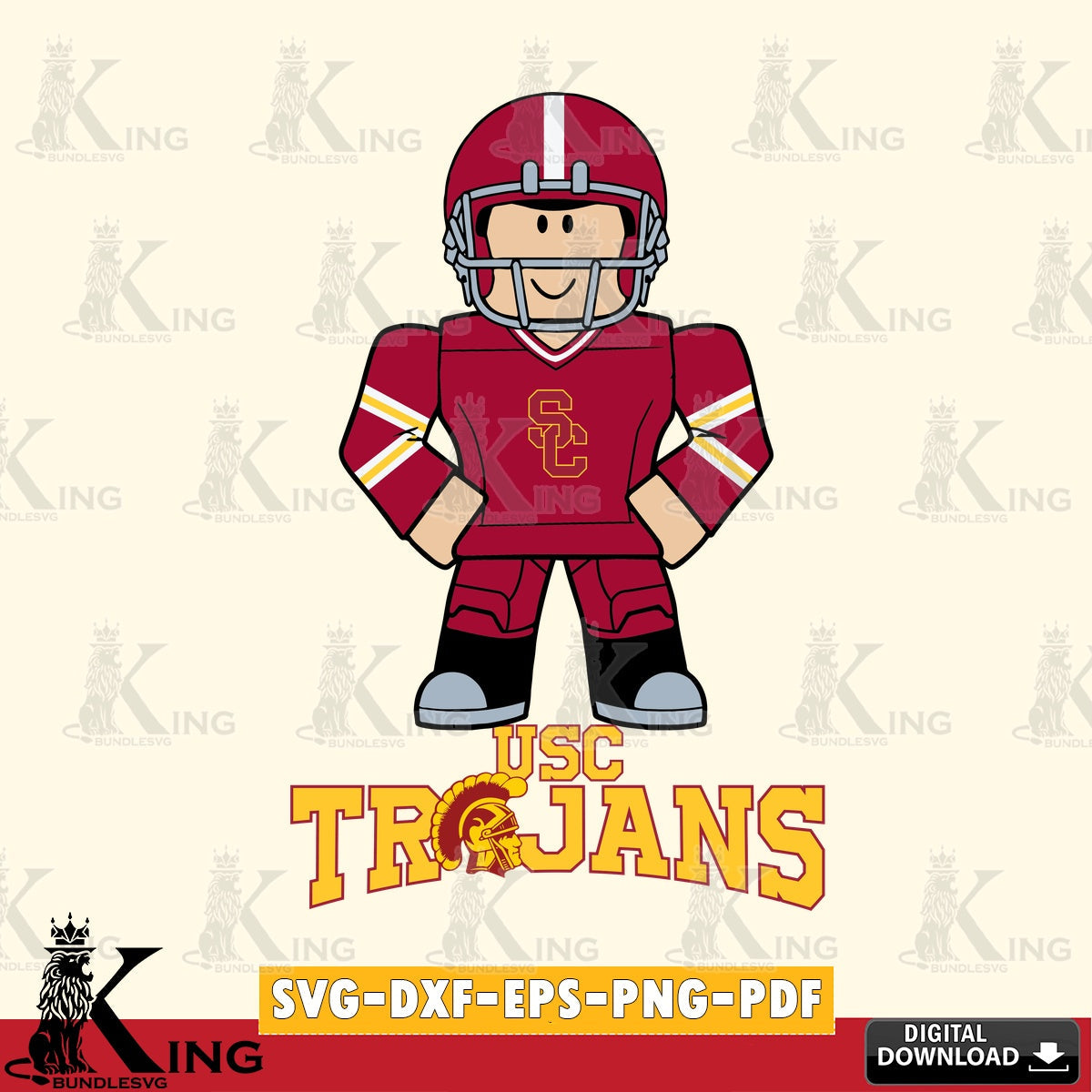 USC Trojans Roblox Cool Football SVG file , NCAA Cricut, File cut , Digital Download , PDF File