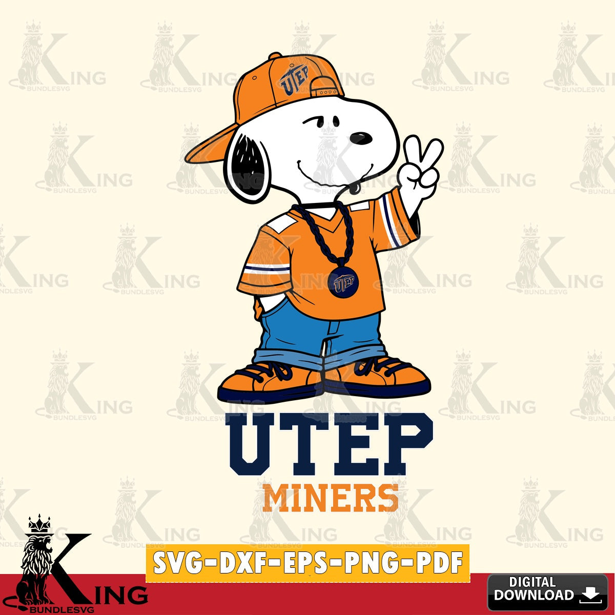 UTEP Miners Snoopy Say hi SVG, Cricut, Cut file , Digital Download , Instant Download, Peanuts svg, NCAA svg, Football svg, Sport svg