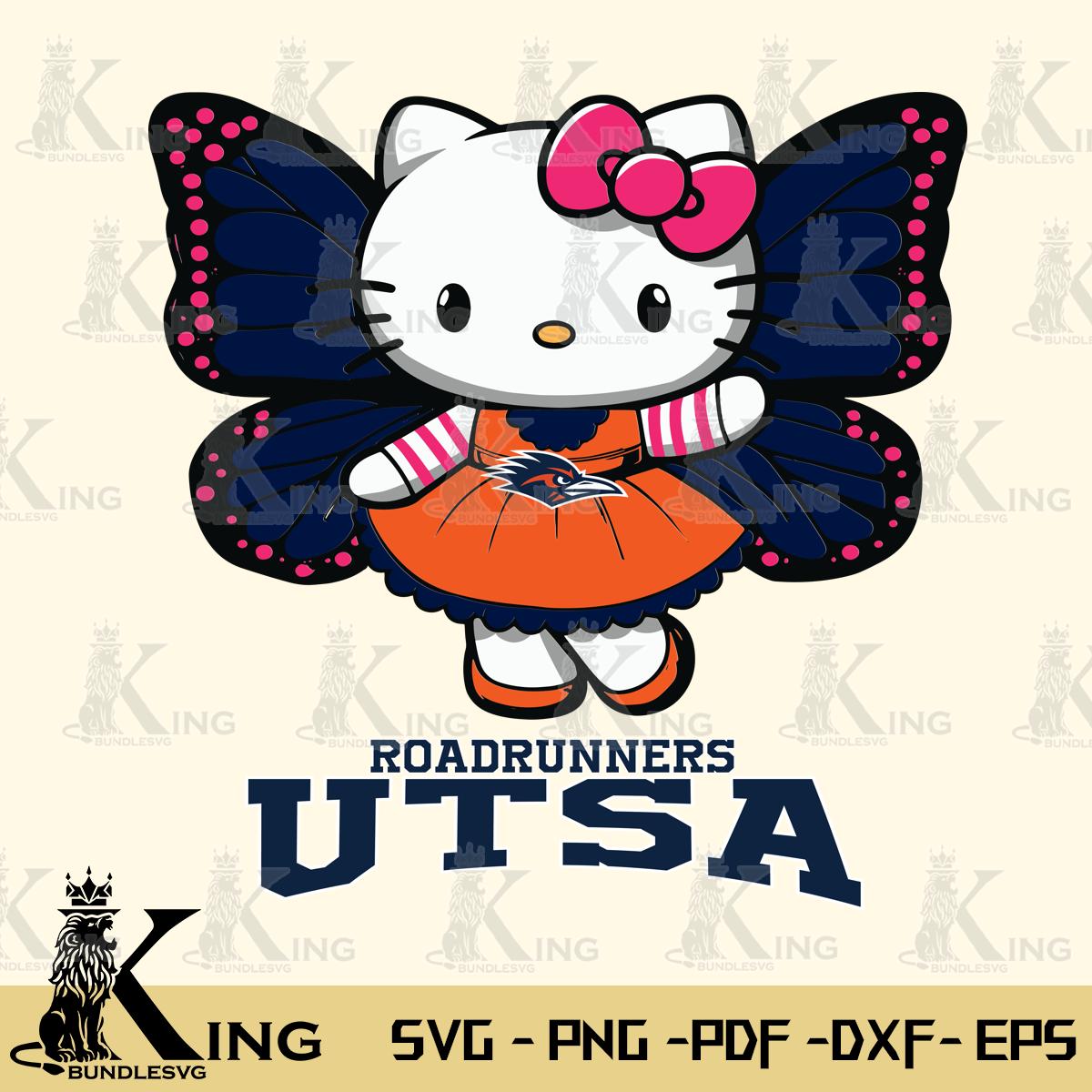 UTSA Roadrunners Whimsical Kitty Wings Svg Eps Dxf Png File, Digital Download