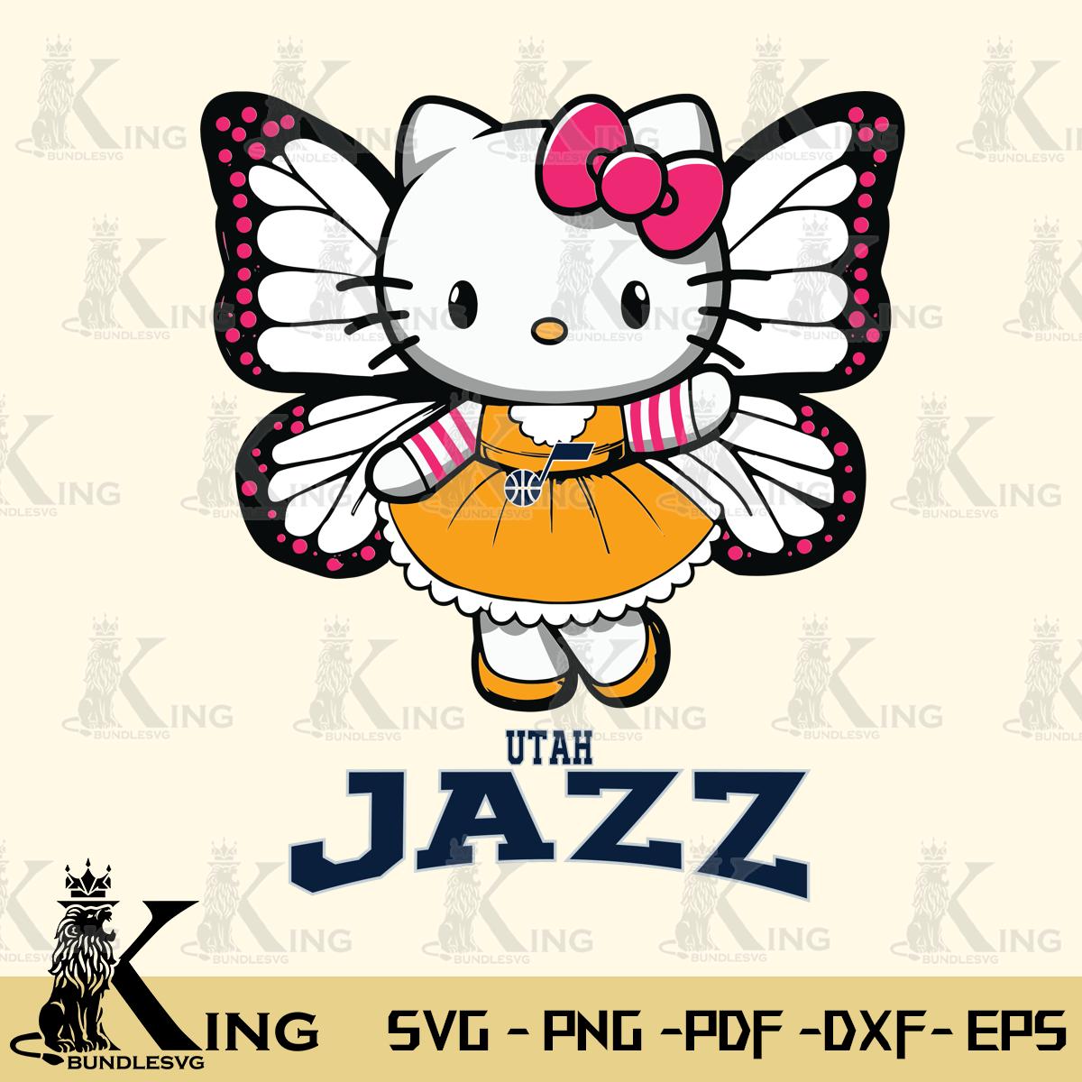 Utah Jazz Whimsical Kitty Wings Svg Eps Dxf Png File, Digital Download