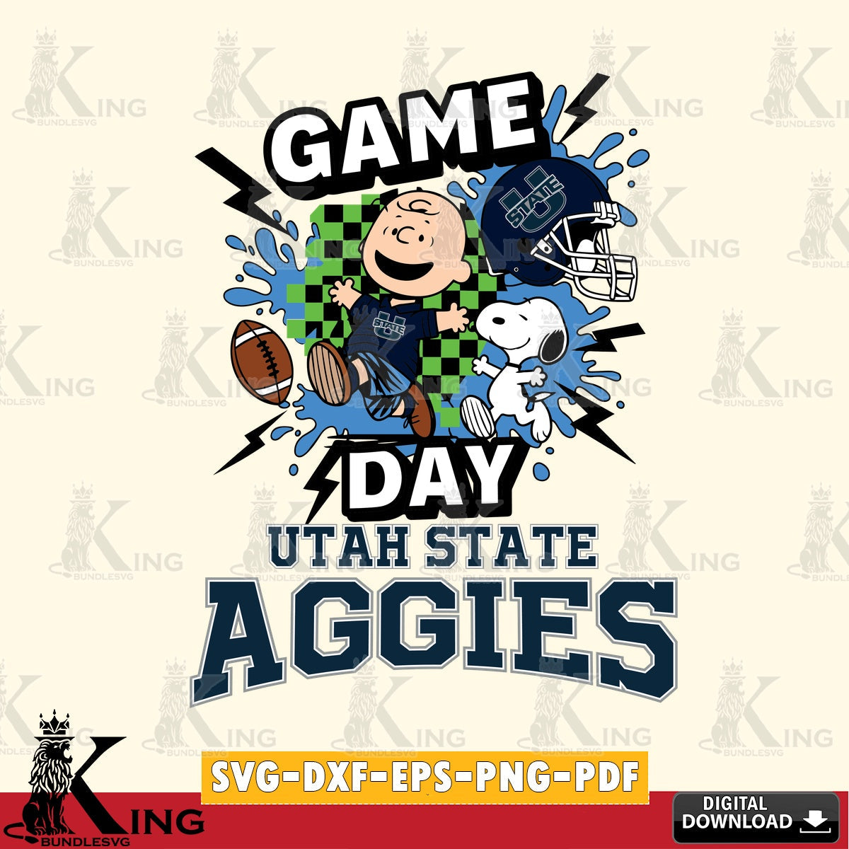 Utah State Aggies Game Day Peanuts SVG, Cricut, Cut file , Digital Download , Instant Download, Peanuts svg, NCAA svg, Football svg, Sport svg