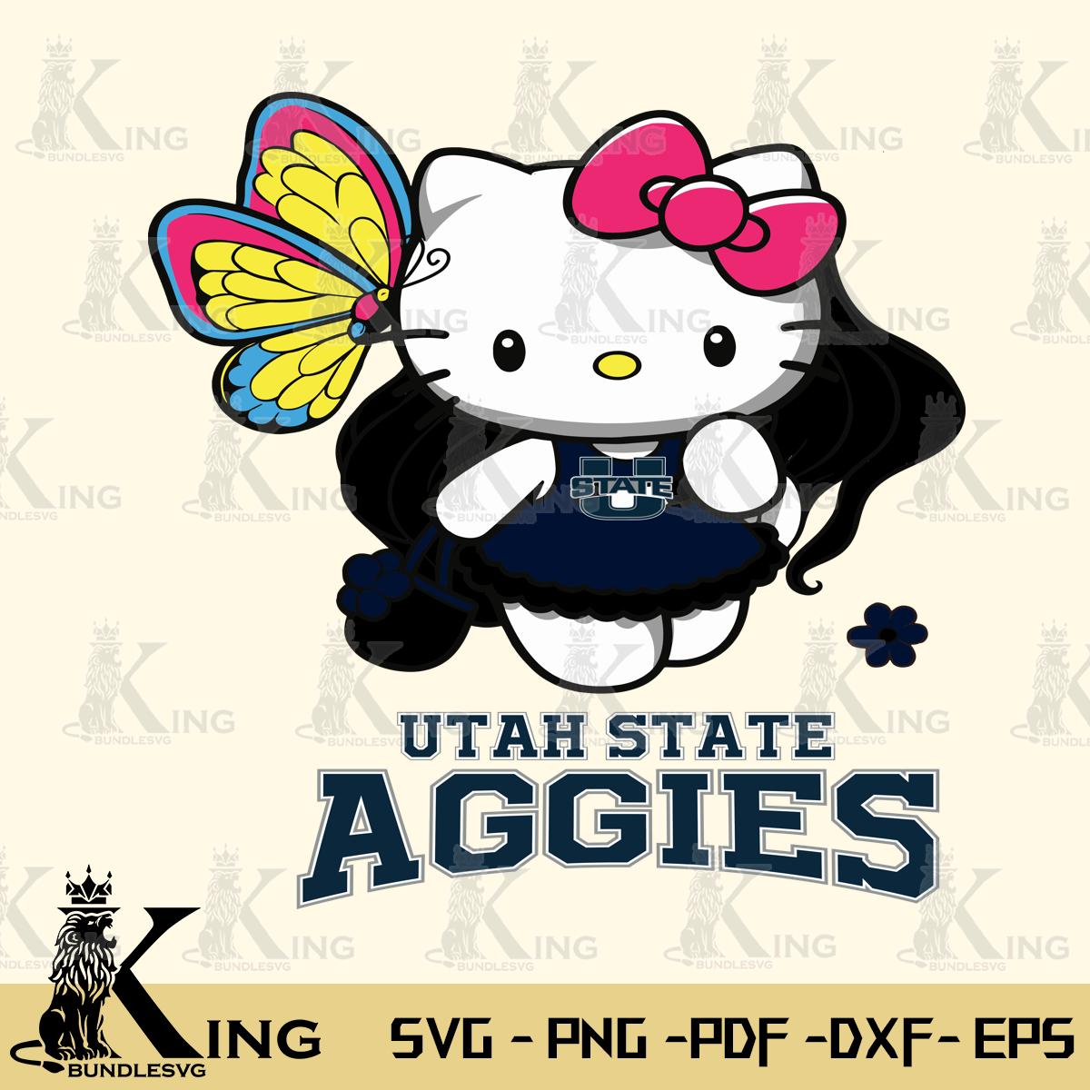 Utah State Aggies Kitty Cartoon Svg Eps Dxf Png File, Digital Download