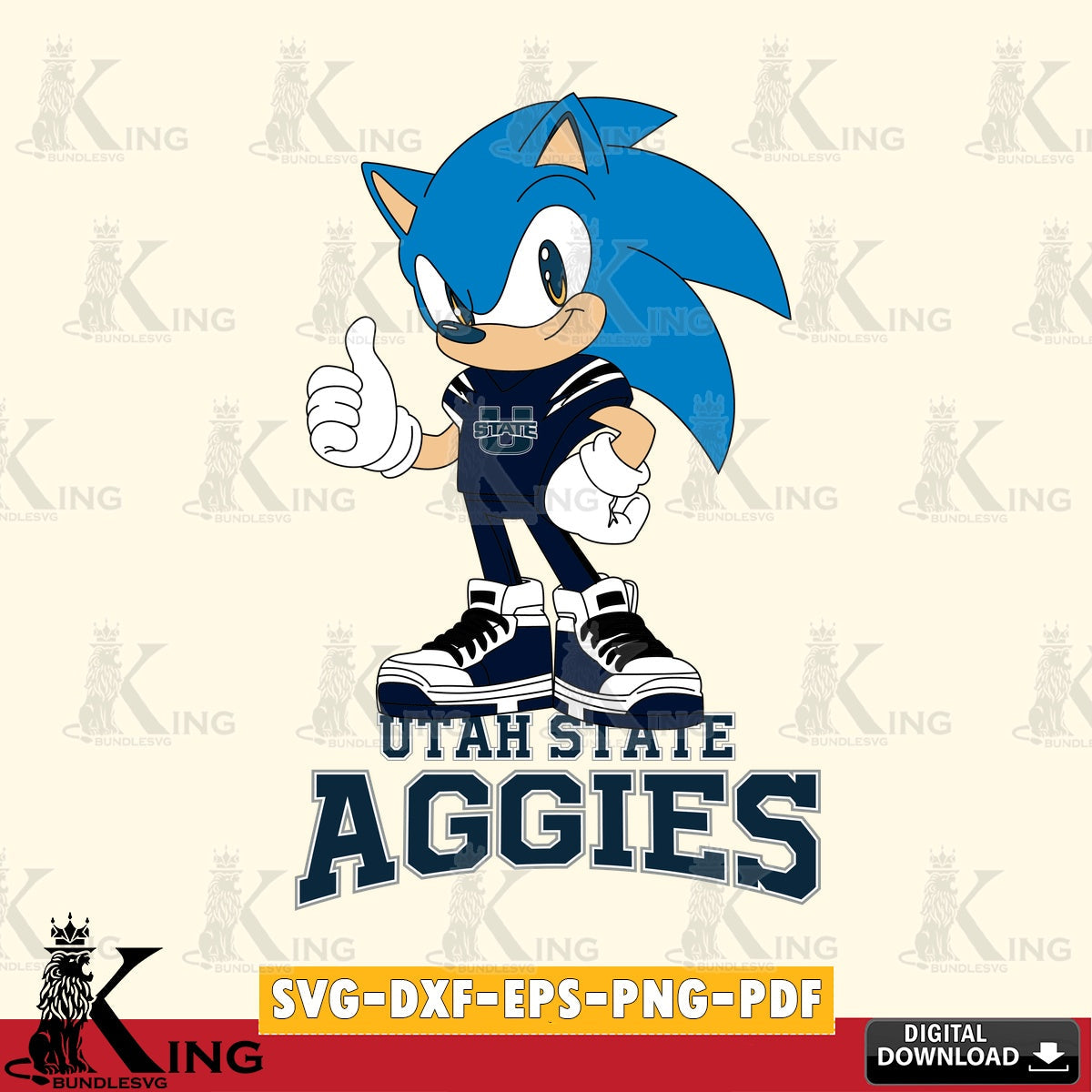 Utah State Aggies Sonic Like Football SVG file, Vector , Digital Download , PDF File , Instant Download