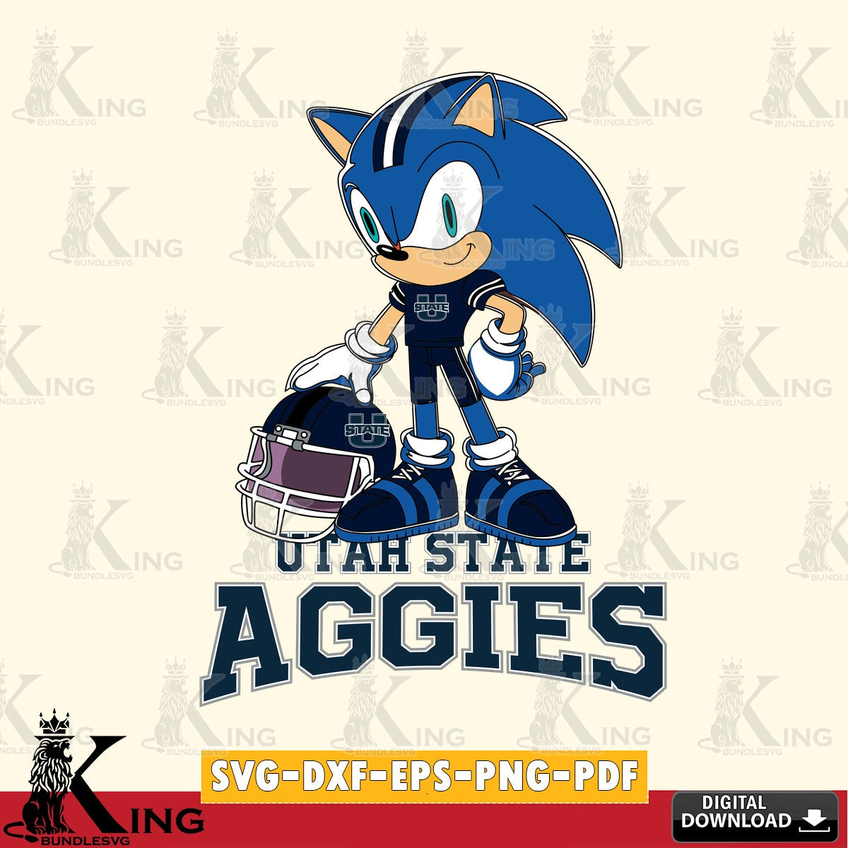 Utah State Aggies Sonic Player Football SVG file, Vector , Digital Download , PDF File , Instant Download