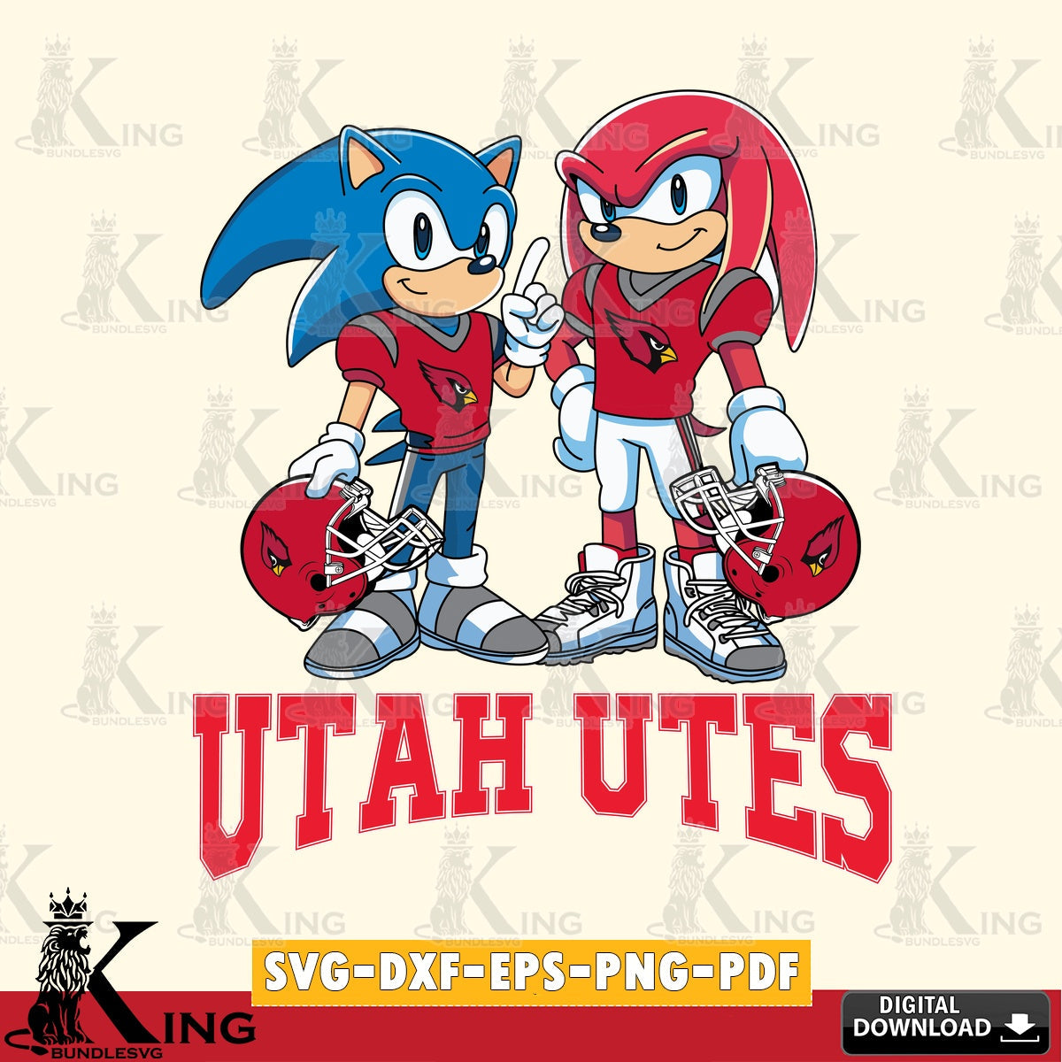Utah Utes Sonic And Knuckles Football SVG file, Vector , Digital Download , PDF File , Instant Download