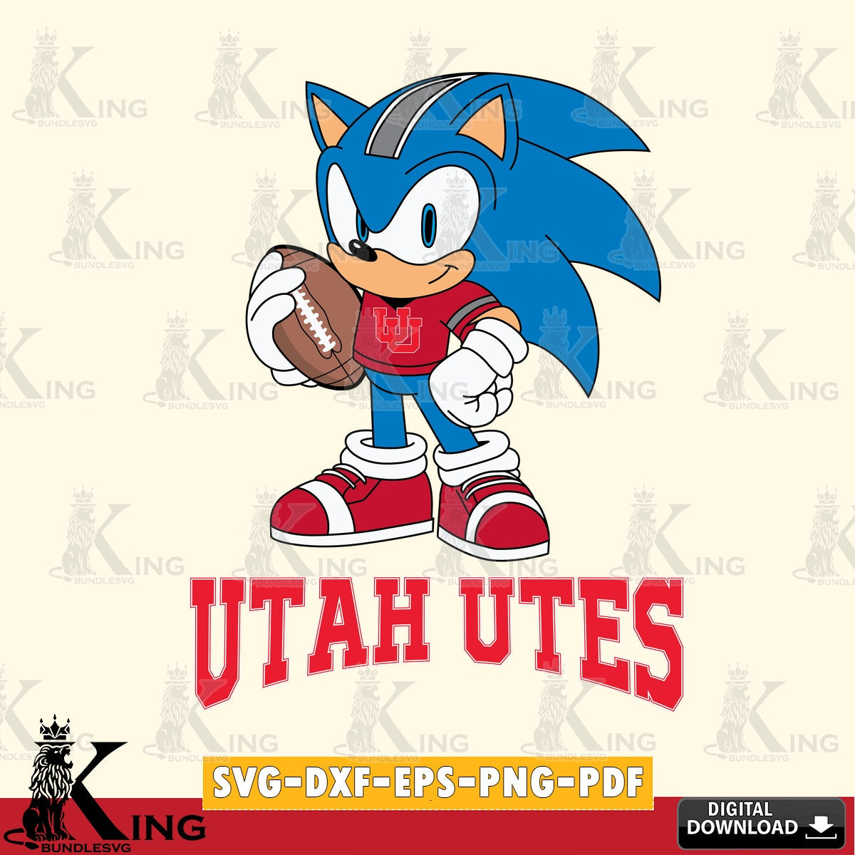 Utah Utes Sonic Game Day Ready SVG file, Vector , Digital Download , PDF File , Instant Download