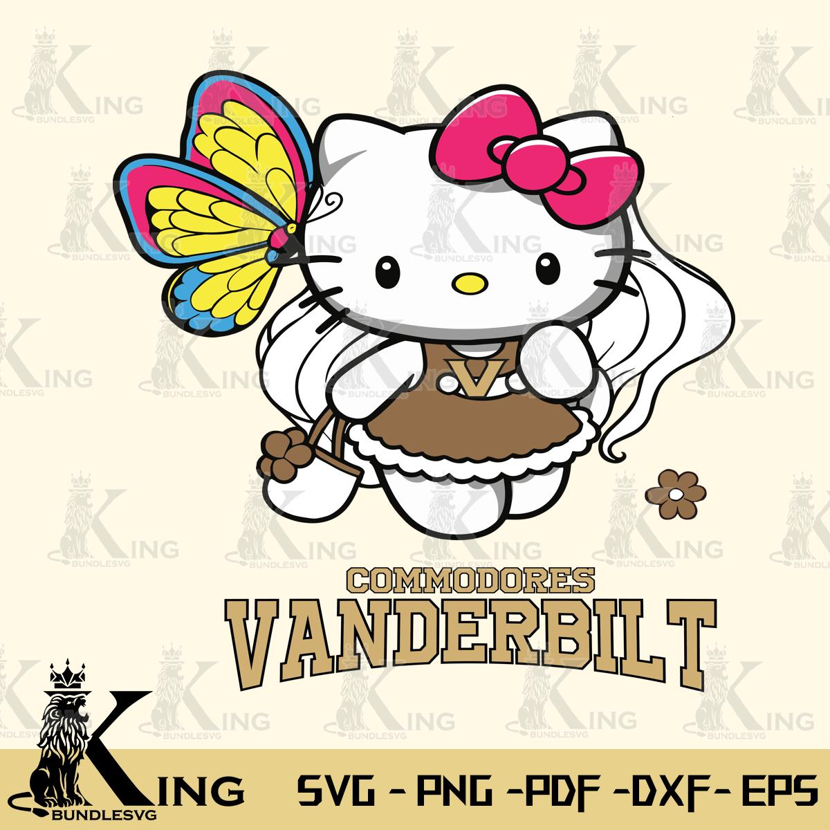 Vanderbilt Commodores Kitty Cartoon Svg Eps Dxf Png File, Digital Download