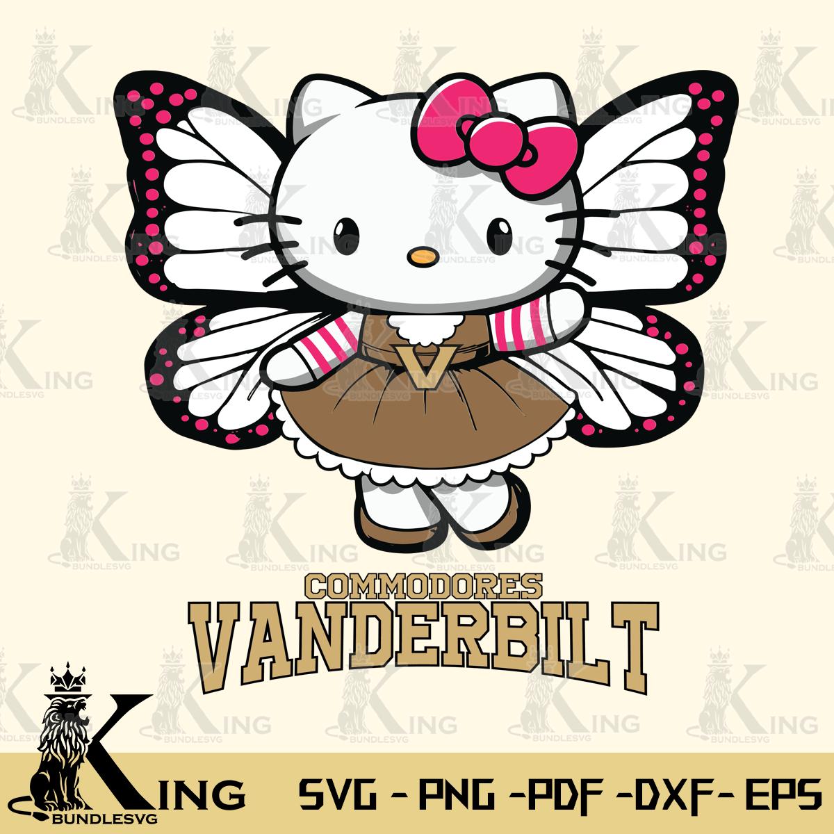 Vanderbilt Commodores Whimsical Kitty Wings Svg Eps Dxf Png File, Digital Download