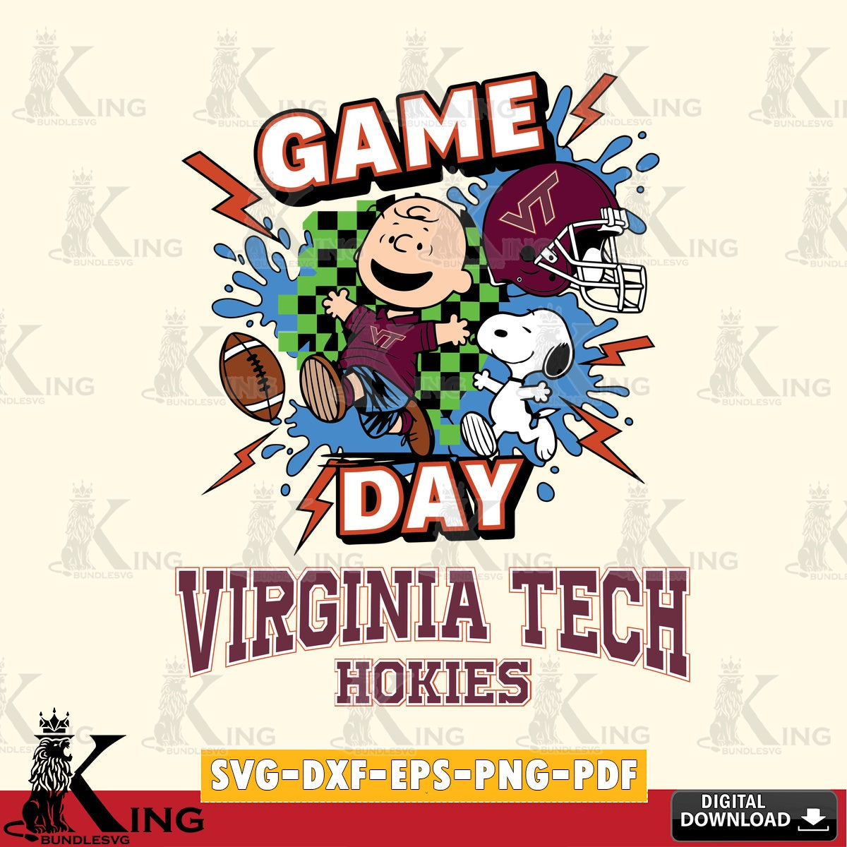 Virginia Tech Hokies Game Day Peanuts SVG, Cricut, Cut file , Digital Download , Instant Download, Peanuts svg, NCAA svg, Football svg, Sport svg