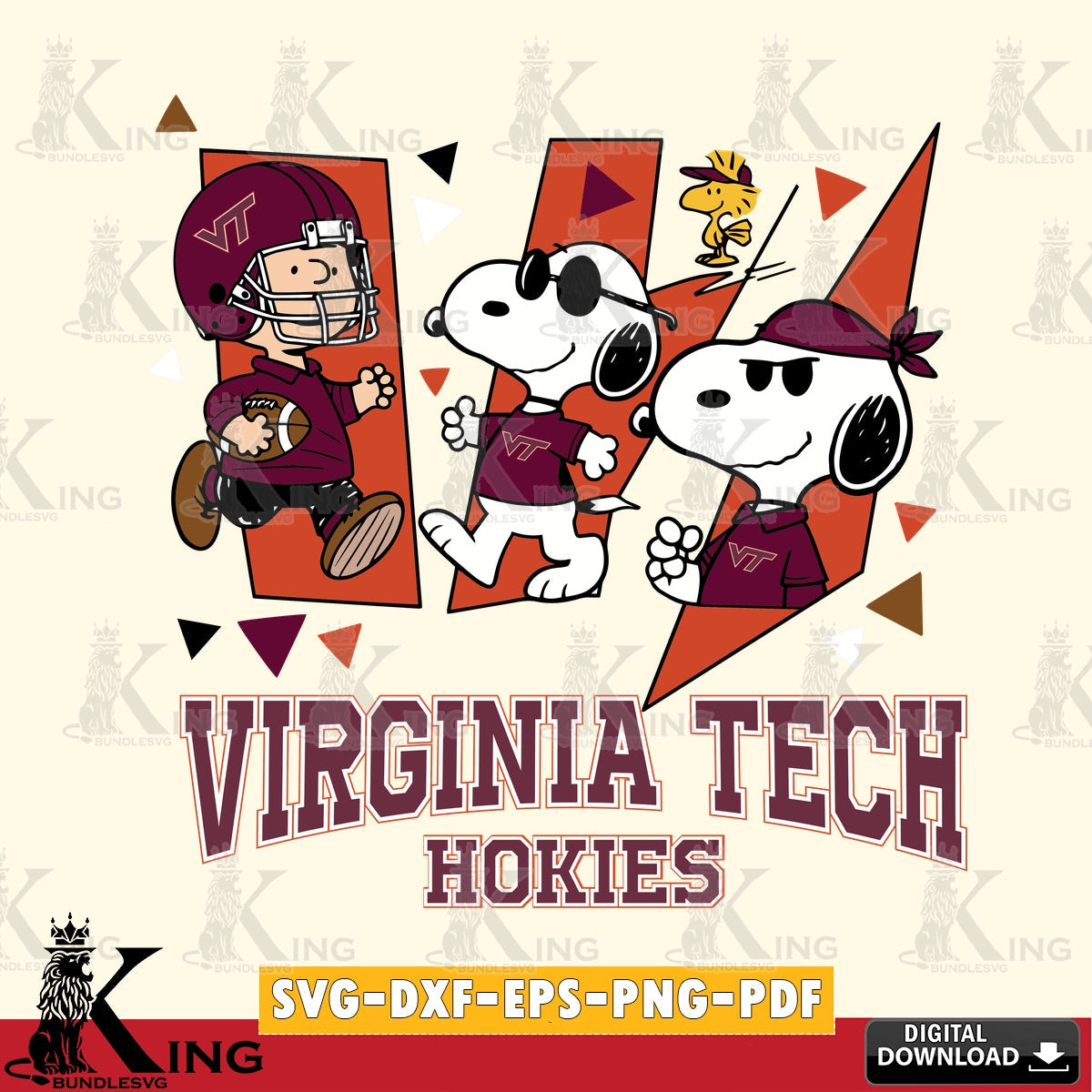 Virginia Tech Hokies Peanuts Joe Cool SVG, Cricut, Cut file , Digital Download , Instant Download, Peanuts svg, NCAA svg, Football svg, Sport svg