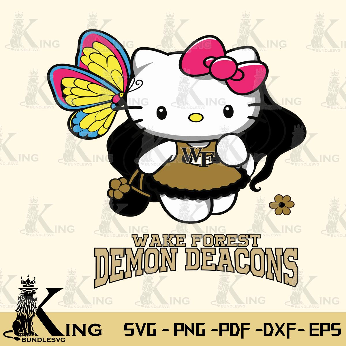 Wake Forest Demon Deacons Kitty Cartoon Svg Eps Dxf Png File, Digital Download