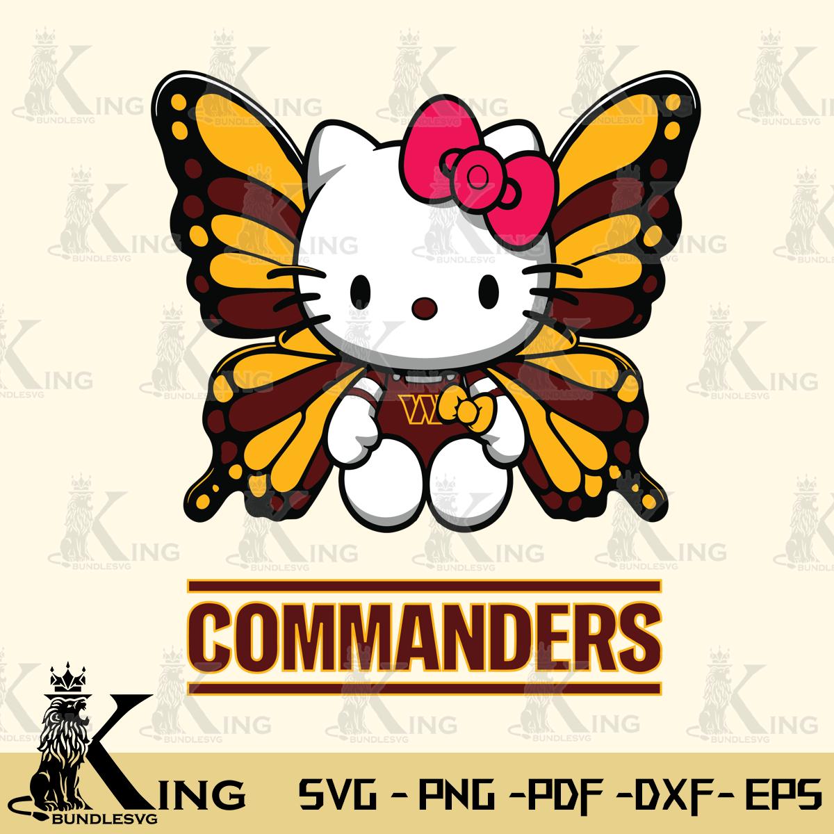 Washington Football Team Butterfly Kitty Delight Svg Eps Dxf Png File, Digital Download