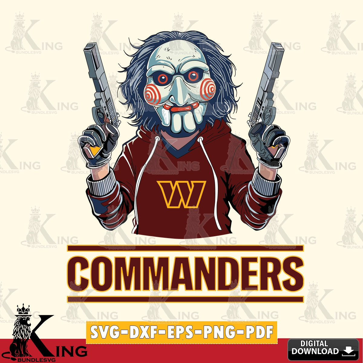 Vector design showing Washington Football Team Jigsaw Billy Football, SVG PNG design suitable for Glowforge and laser cutting