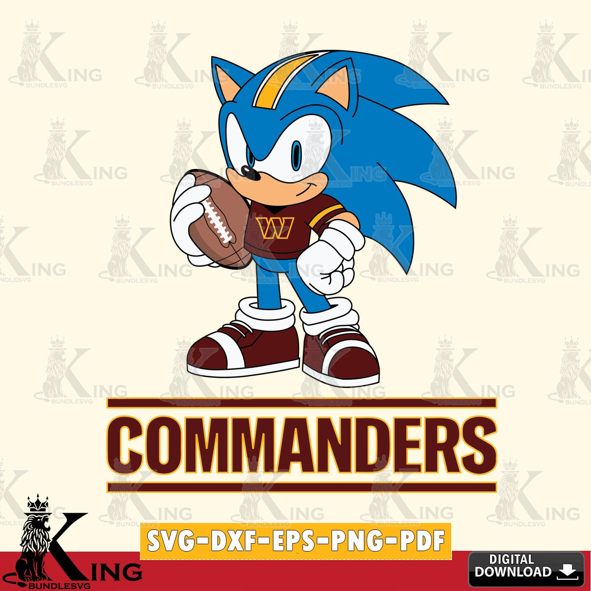 Washington Football Team Sonic Game Day Ready SVG file, Vector , Digital Download , PDF File , Instant Download