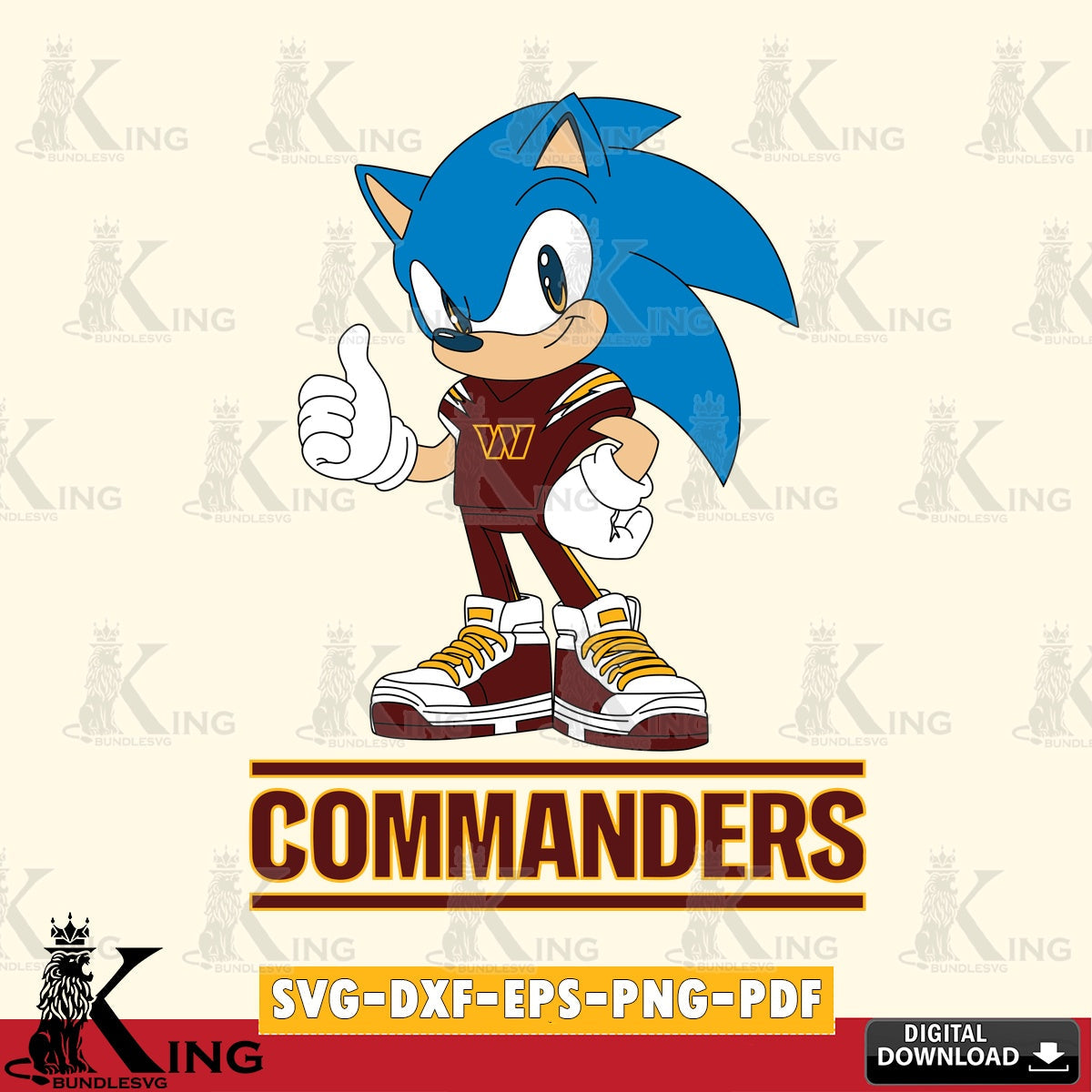 Washington Football Team Sonic Like Football SVG file, Vector , Digital Download , PDF File , Instant Download