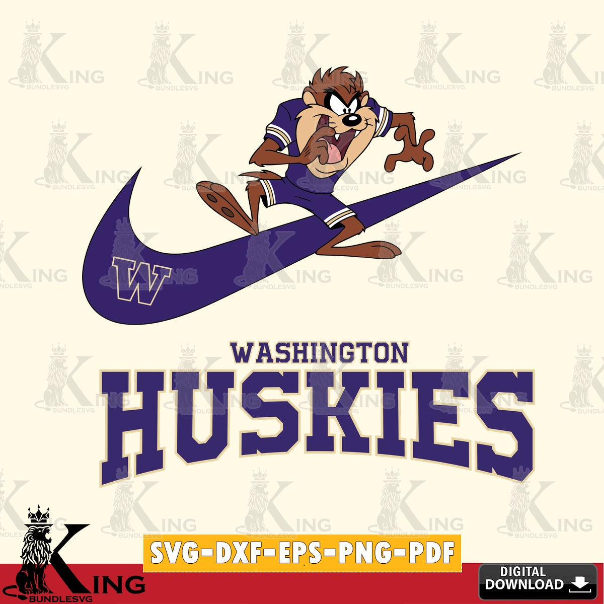Washington Huskies Taz Football Nike SVG file, Cut file , Digital Download , Instant Download, Taz svg, NCAA svg
