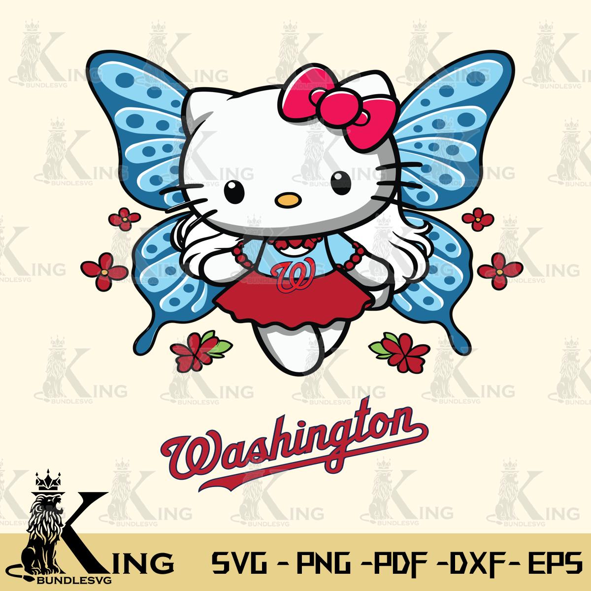 Washington Nationals Butterfly Kitty Charm Svg Eps Dxf Png File, Digital Download