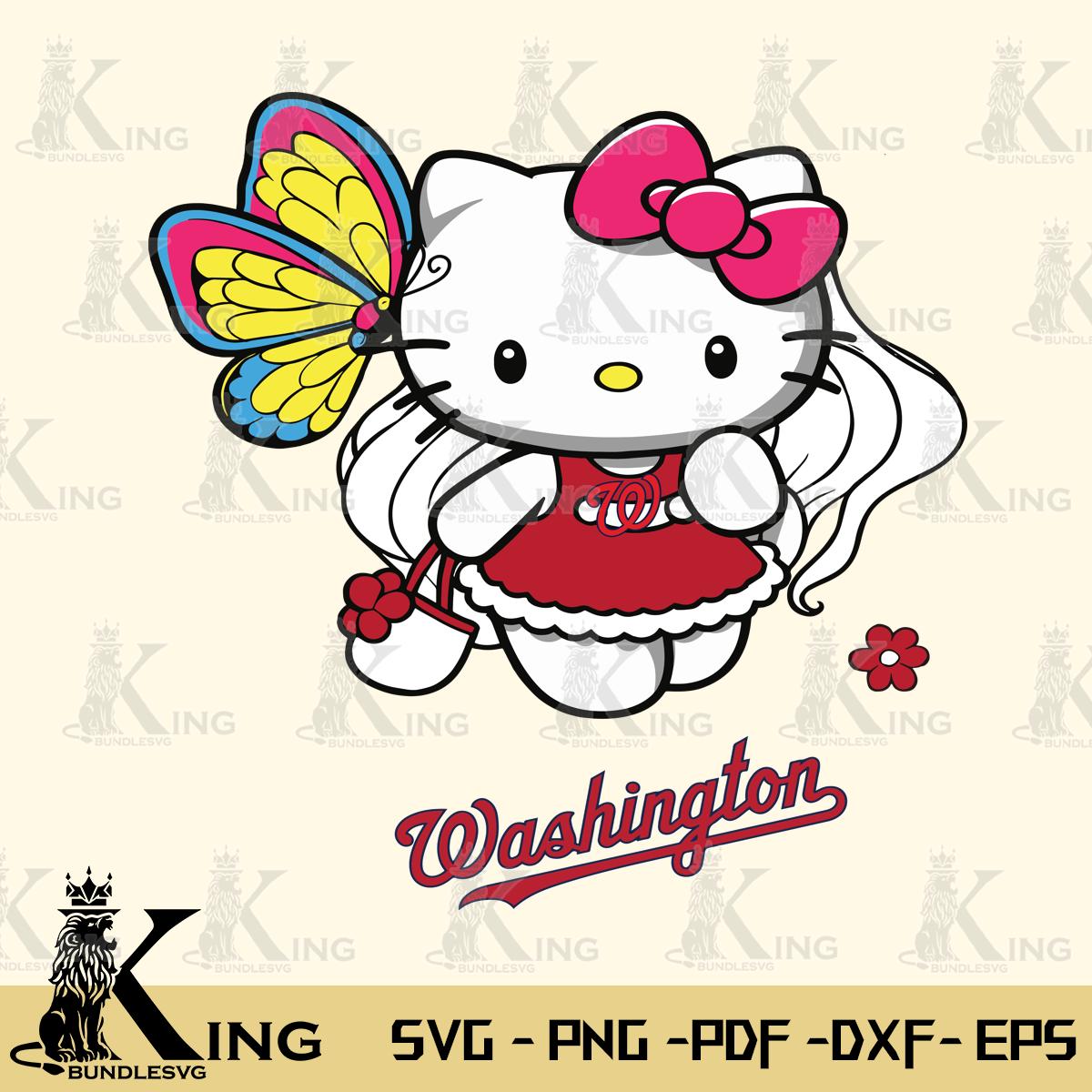 Washington Nationals Kitty Cartoon Svg Eps Dxf Png File, Digital Download