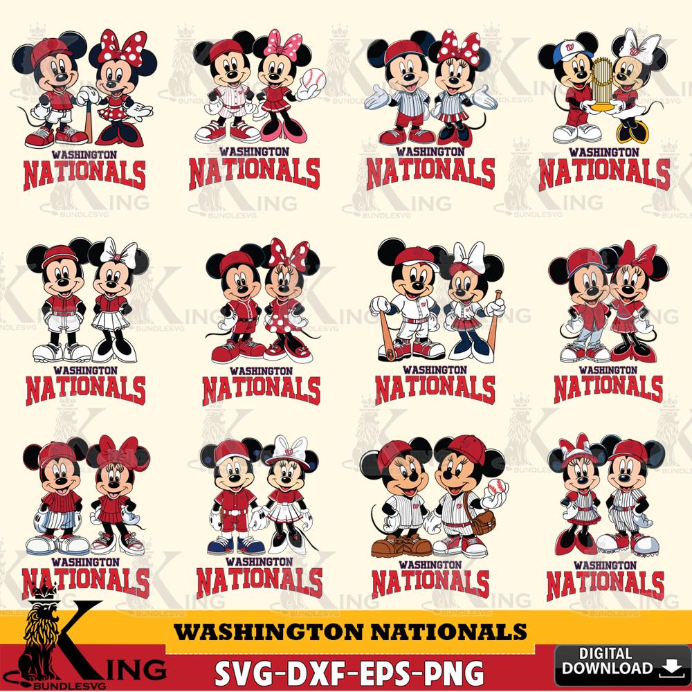 Washington Nationals Mickey Minnie MLB Bundle SVG DXF EPS PNG PDF, MLB for Cricut, Silhouette, Digital Download , file cut