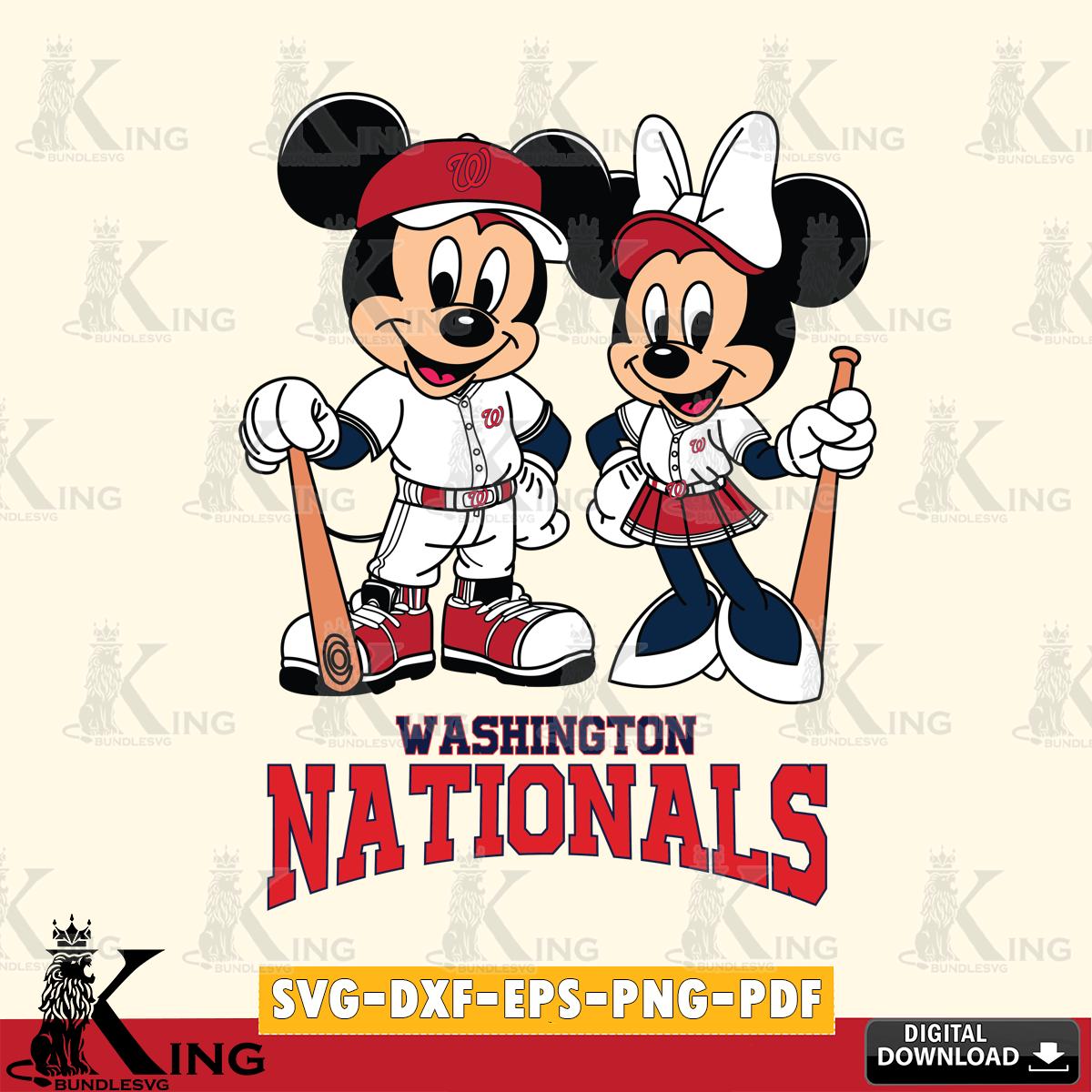 Washington Nationals Mickey Minnie Mouse player SVG File, MLB for Cricut, Silhouette, Digital Download , file cut