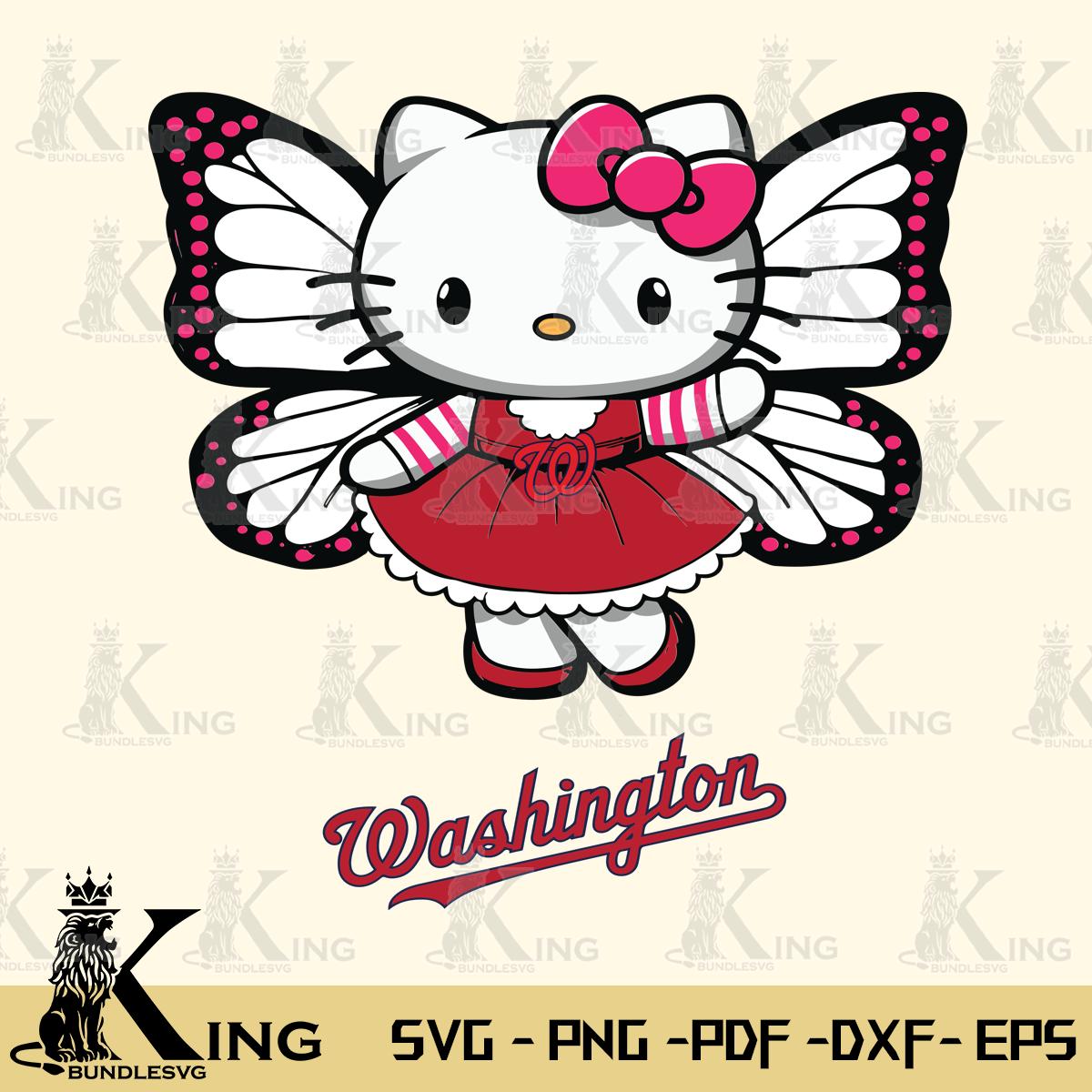 Washington Nationals Whimsical Kitty Wings Svg Eps Dxf Png File, Digital Download