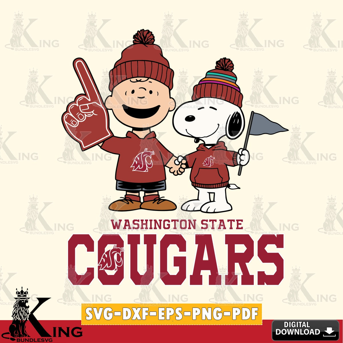 Washington State Cougars Peanuts Fan Gear SVG, Cricut, Cut file , Digital Download , Instant Download, Peanuts svg, NCAA svg, Football svg, Sport svg
