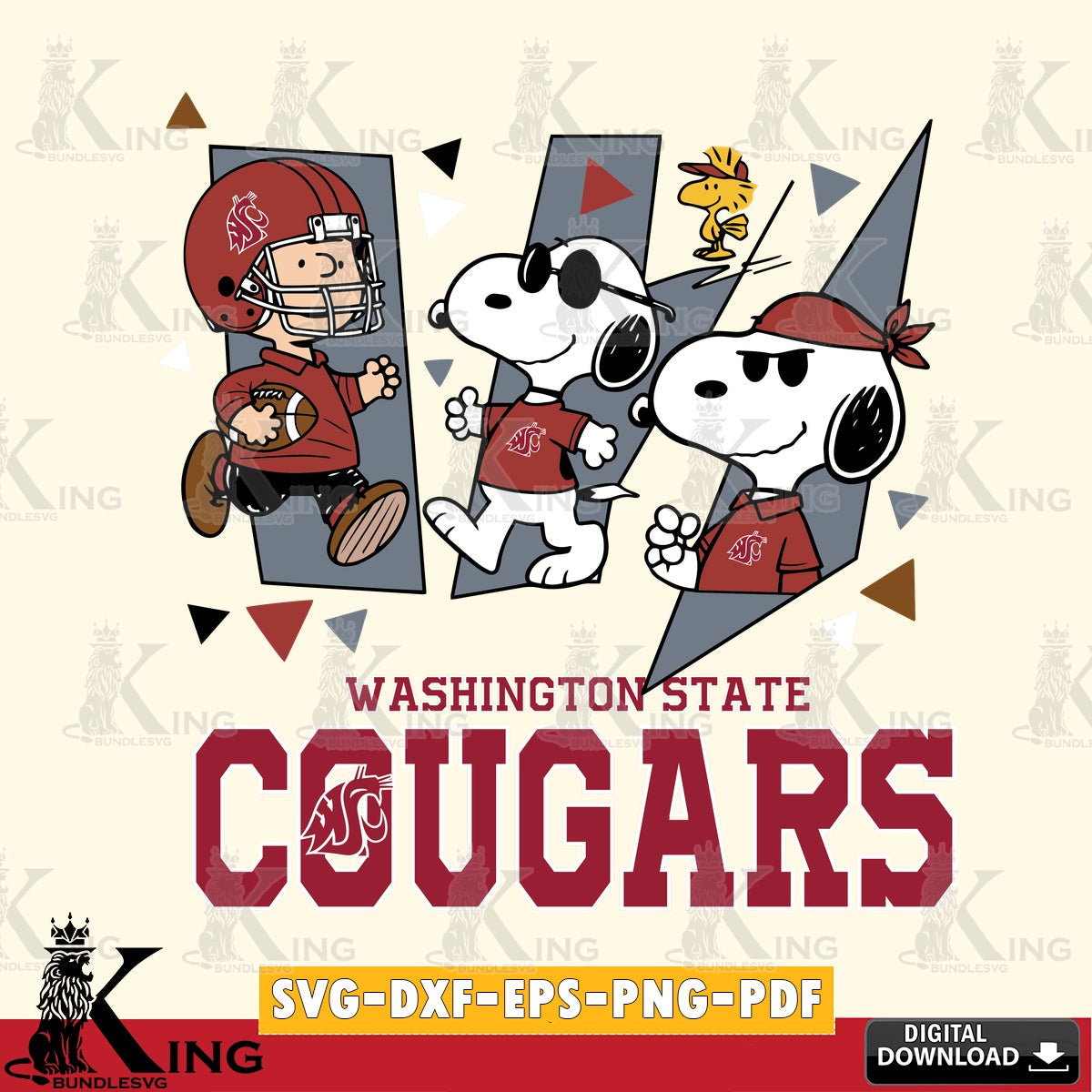 Washington State Cougars Peanuts Joe Cool SVG, Cricut, Cut file , Digital Download , Instant Download, Peanuts svg, NCAA svg, Football svg, Sport svg